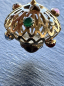 Preview: Vintage / Kugelanhänger aus 750er Gelbgold mit mehrfarbigen Cabochon-Steine, ca.23mm x 24mm, ca.7,8g (39)