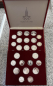 Preview: Rusland 14 x 5 Rubel und 14 x 10 Rubel Olympiade Moskau 1980, 630g Feinsilber in Polierte Platte inkl. roter Box Luxus Qualität!