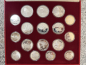Preview: Rusland 14 x 5 Rubel und 14 x 10 Rubel Olympiade Moskau 1980, 630g Feinsilber in Polierte Platte inkl. roter Box Luxus Qualität!