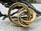 Preview: Brosche 750 Gelbgold, dreifach Ringe, gebürstet und glänzend, Vintage (14)