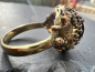 Preview: Vintage - Cocktailring mit Rubinroten Granat im floralenstil in Krappenfassung, 333 Gelbgold, Ringgröße 65, ca. 6,95g (29)