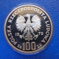 Preview: Polen 100 Zloty 1979 Gemse Bedrohte Tierwelt Silber in PP