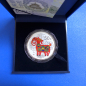 Preview: China 50 Yuan 2015 Year of the Sheep (Ziege) colouriert Silber in PP