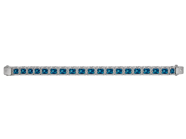 Preview: Pariser Haute Joaillerie der Place Vendôme: Hochkarätiges Waskoll Paris Aquamarin-Rivière-Armband – 18K Weißgold (750) 41,10g (43)