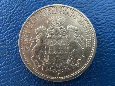 Hamburg 2 Mark 1876 J Top Erhaltung! Jaeger 61 (2)