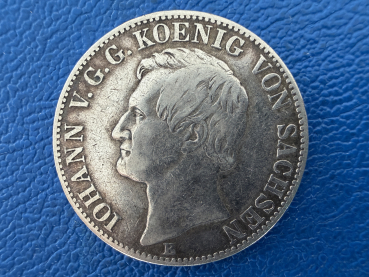 Sachsen Taler 1860 B Ausbeutetaler - Segen des Bergbaus - Johann (1)