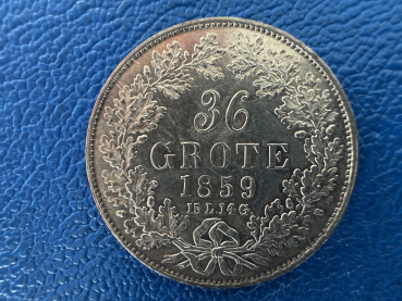 Bremen 36 Grote 1859 Tolle Erhaltung, prächtiger Prägeglanz