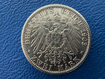 Preview: Sachsen-Weimar-Eisenach 2 Mark 1903 A Wilhelm Ernst Top Erhaltung (2)