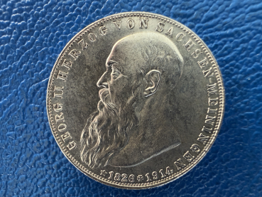 Sachsen-Meiningen 2 Mark 1915 Georg II Jaeger 154 Prachtstück!