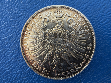 Preview: Sachsen-Weimar-Eisenach 3 Mark 1915 A Wilhelm Ernst 100-Jahrfeier (2)