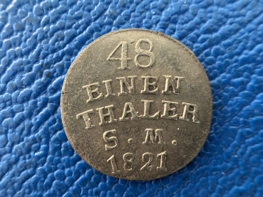 Sachsen-Weimar-Eisenach 1/48 Taler 1821 Karl Friedrich (1775-1828) Top Erhaltung