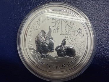 10 Oz 2011 Hase Lunar II Silber