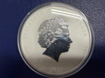 Preview: 10 Oz 2011 Hase Lunar II Silber