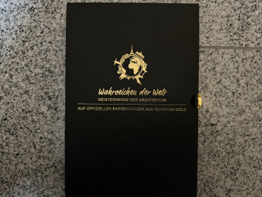 Preview: 10 x  Solomon Islands 10$ je 1 Gramm Feingold als Barren Wahrzeichen der Welt Gesamt 10g Feingold in PP Prestige Ausgabe