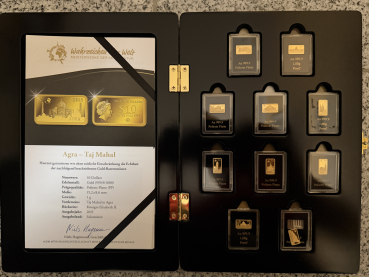 10 x  Solomon Islands 10$ je 1 Gramm Feingold als Barren Wahrzeichen der Welt Gesamt 10g Feingold in PP Prestige Ausgabe