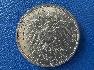 Preview: Preußen 3 Mark 1908 A Wilhelm II Silber (1)