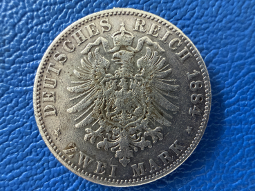 Preview: Reuß 2 Mark 1884 A Heinrich XIV Jaeger 120 - Sonderpreis -