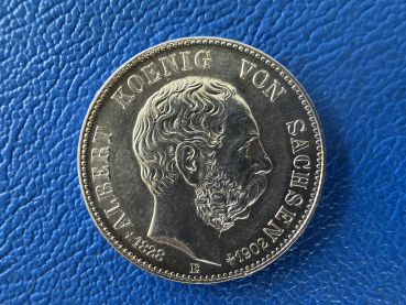 Sachsen 2 Mark 1902 E Albert Silber Jaeger 127 (3) Top Erhaltung!