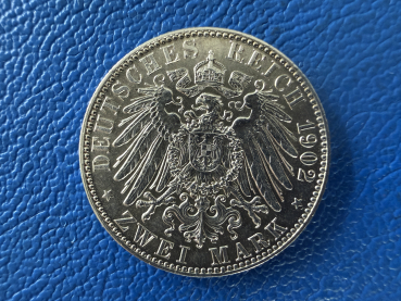 Preview: Sachsen 2 Mark 1902 E Albert Silber Jaeger 127 (3) Top Erhaltung!