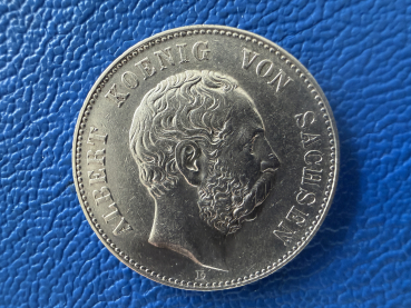 Sachsen 2 Mark 1901 E Albert Silber Jaeger 124 Prachstück