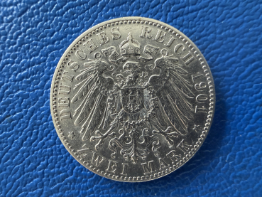 Preview: Sachsen 2 Mark 1901 E Albert Silber Jaeger 124 Prachstück