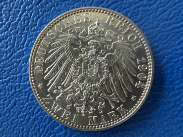 Preview: Sachsen 2 Mark 1904 E Georg Jaeger 132 (4) Silber Prachtexemplar