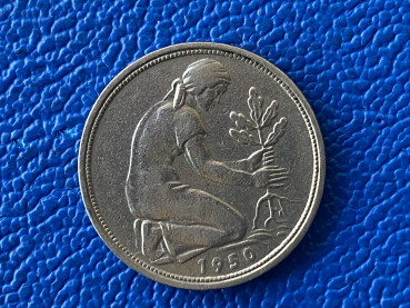 Preview: BRD 50 Pfennig 1950 G Bank Deutscher Länder (2) Prachtstück