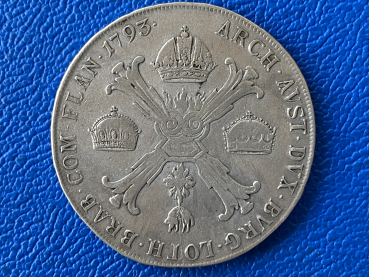 Preview: RDR Habsburg Kronentaler 1793 A Kaiser Franz II. (1) Top Erhaltung