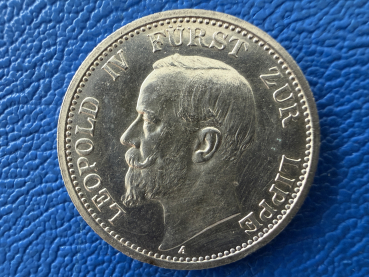 Lippe 2 Mark 1906 A Leopold IV Fürst zur Lippe J 78 Prachstück