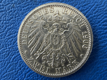 Preview: Lippe 2 Mark 1906 A Leopold IV Fürst zur Lippe J 78 Prachstück