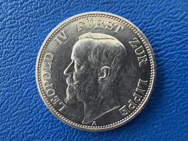 Lippe 3 Mark 1913 A Leopold IV Fürst zur Lippe J 79 Prachstück