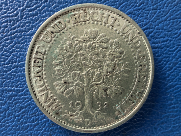 Weimar 5 Reichsmark 1932 D Eichbaum