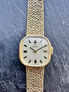 Preview: Vintage Tissot Damenuhr in 585er Gelbgold, ca. 25,70g, ca.17cm Länge mit Verschluss (11)