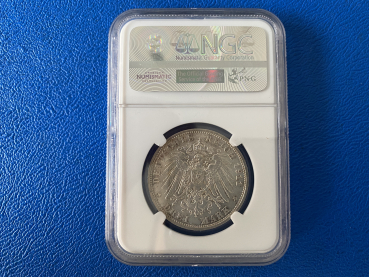 Preview: Schaumburg-Lippe 3 Mark 1911 A Georg Silber NGC-Slap MS65