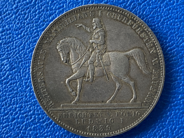 Preview: Bayern Taler - Geschichtsdoppeltaler 1839, Ludwig I tolle Patina !