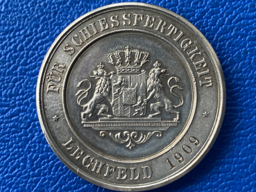 Preview: Bayern Silbermedaille 1909 Schießprämienmedaille Lechfeld Luitpold 1886-1909 Prachtstück!