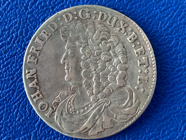 Braunschweig Lüneburg 2/3 Taler 1677 Johann Friedrich Top Erhaltung!, seltene Ausführung!