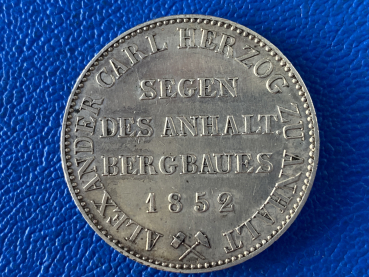 Preview: Anhalt Bernburg Ausbeutetaler 1862 Bergbau