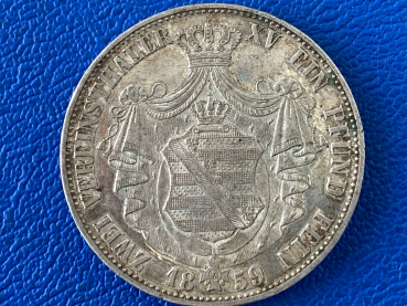 Preview: Sachsen Doppeltaler 1859 F Johann