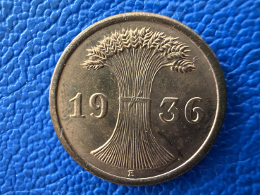 Preview: Weimar 2 Pfennig 1936 E 2 Reichspfennig J-314 Bankfrisch