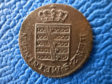 Preview: Sachsen-Meiningen 1/8 Kreuzer 1828 Bernhard Erich Freund 1803-1866. selten Prachstück