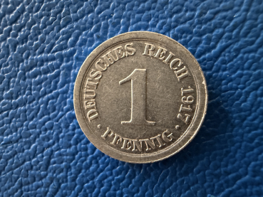 Kaiserreich 1 Pfennig 1917 A Ersatzmünze 1. Weltkrieg J-300