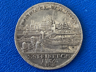 Preview: Regensburg Taler 1756 Franz I Stadtansicht Tolle Erhaltung !