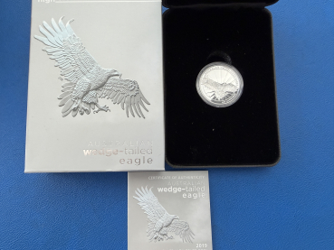 Perth Mint 1 Oz 2015 Wedge - Tailed Eagle High Relief Silber in Polierte Platte in CoA
