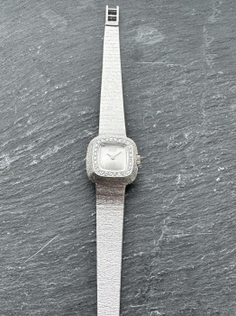 Elegante Sarcar Genéve Vintage Damenarmbanduhr, 750er Weißgold, 28 Diamanten, ca.43,50g, ca.17cm Länge mit Verschluss (31)