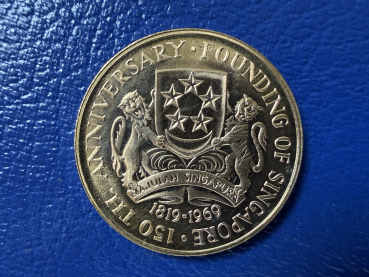 Preview: Singapur 150 $ 1969 Gründung Singapur zum 150. Jahrestag Gold