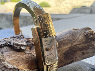 Preview: Vintage Bucherer Damenspangenarmbanduhr-17 Jewels-Swiss Made, 750er Gelbgold, ca.13,60g, Innenumfang ca.12cm (25)