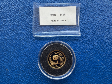 China 1/20 Oz 1997 Panda Gold in Kapsel