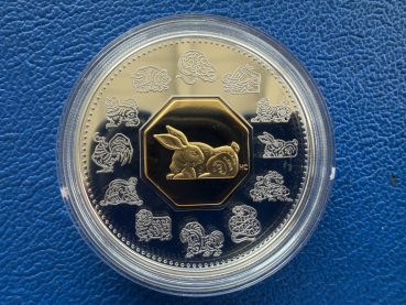 Kanada 15 Dollar 1999 Lunar Hase Silber in PP