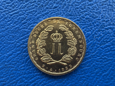 Preview: Luxemburg 20 Francs 1953 Zur Hochzeit von Jean und Josephine Charlotte Gold